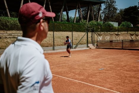 coaching session with tennis player