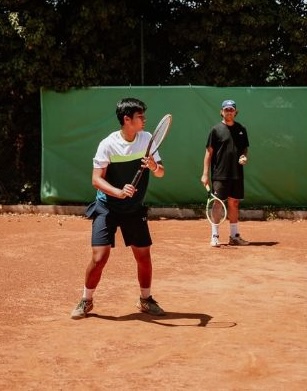 coaching session with tennis player
